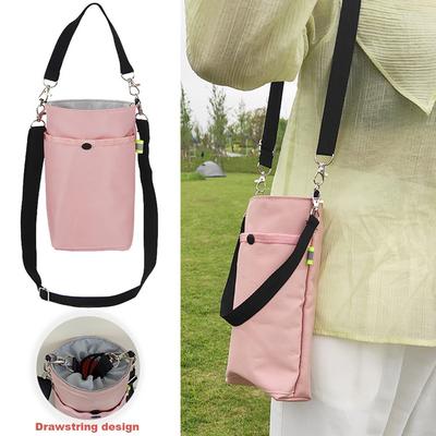 Solid Color Sport Water Bottle Bag Canvas Cup Protective Cover Outdoor Cup Holder