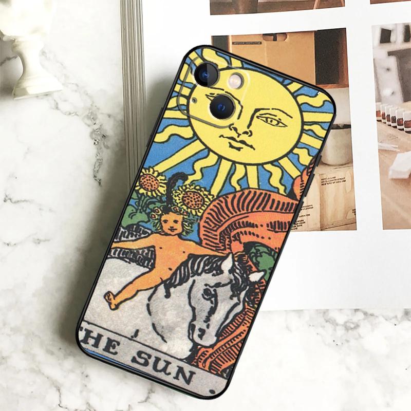 The SUN Tarot card Phone Case For iPhone 15 16 Pro Max 11 12 13 14 Pro Max 7 8 Plus X XS XR 12 13 Mini Cover
