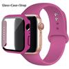 Glas + Gehäuse + Armband für Apple Watch Band 44/40/45/41/38/42/44 mm. Silikonarmband für iWatch Serie 3, 4, 5, 6, SE 78