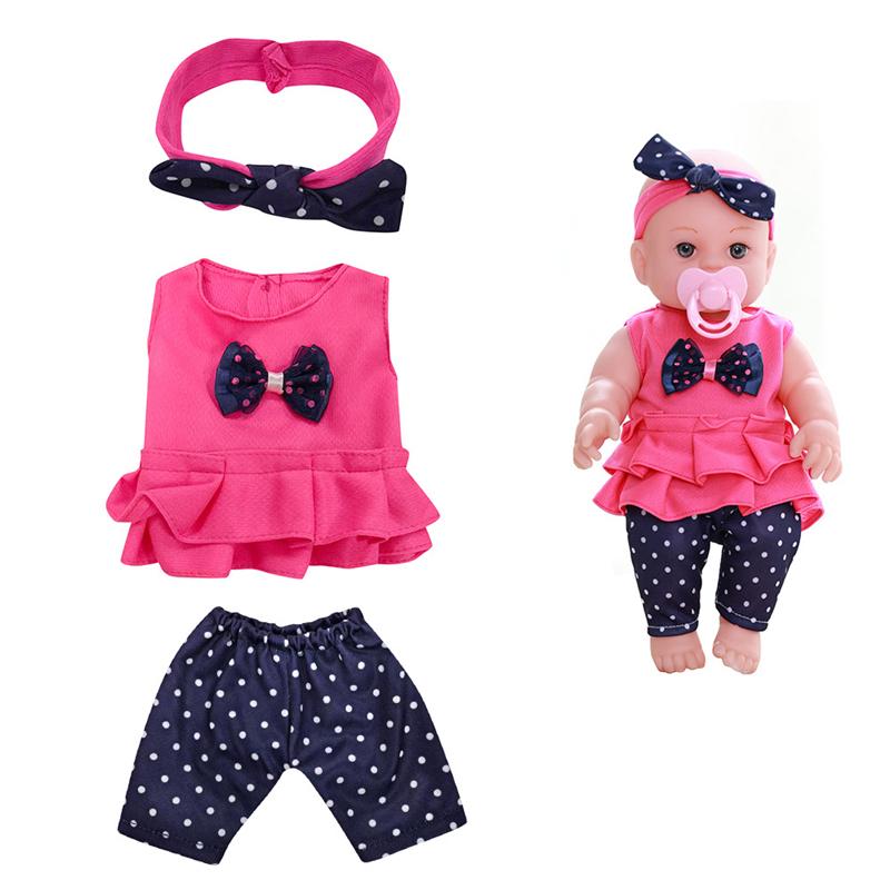 Für 12 Zoll 30cm Baby Reborn Puppen Outfits Kleidung Tragekorb Cartoon Bär Winter Schlafanzug Strampler Plüschkleidung Zubehör