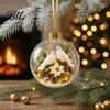 Christmas Party Hanging Trinkets 3D Faux Crystal Ball Ornaments with Warm LED Clear Acrylic Baubles Lights Lights, Luminous Tree Pendant for