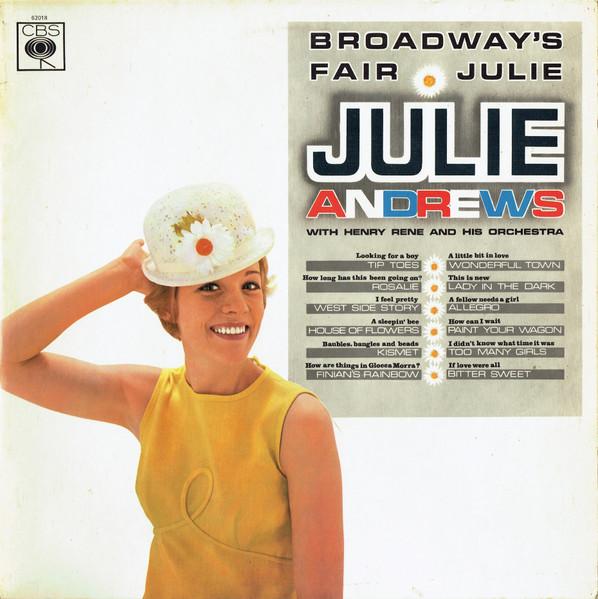 

LP Record JULIE ANDREWS HENRI REN HIS ORC Broadways Fair Julie 62018 CBS 1966 UK Soundtracks Musicals Used