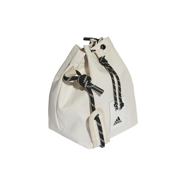 Adidas Sports Casual Portable Drawstring Cotton Bucket Bag Crossbody Shoulder Bag Unisex bags Off-White HT2444