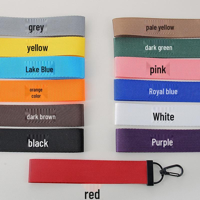 Personalized Solid Color Woven Ribbon Keychain with Tassel - Perfect for School Bags and Backpacks.