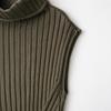 Womens Fall Slim Fit Sleeveless Knit Vest Stand Collar Fashion Design Top