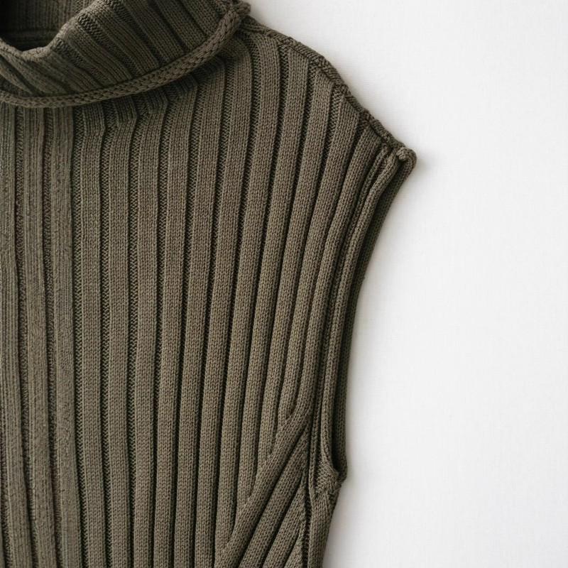 Womens Fall Slim Fit Sleeveless Knit Vest Stand Collar Fashion Design Top