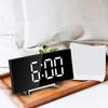 Electronic Curved Screen Alarm Clock, Digital LED Screen Display Desk Clock, Noise Free Design Mirror Digital Alarm Clock