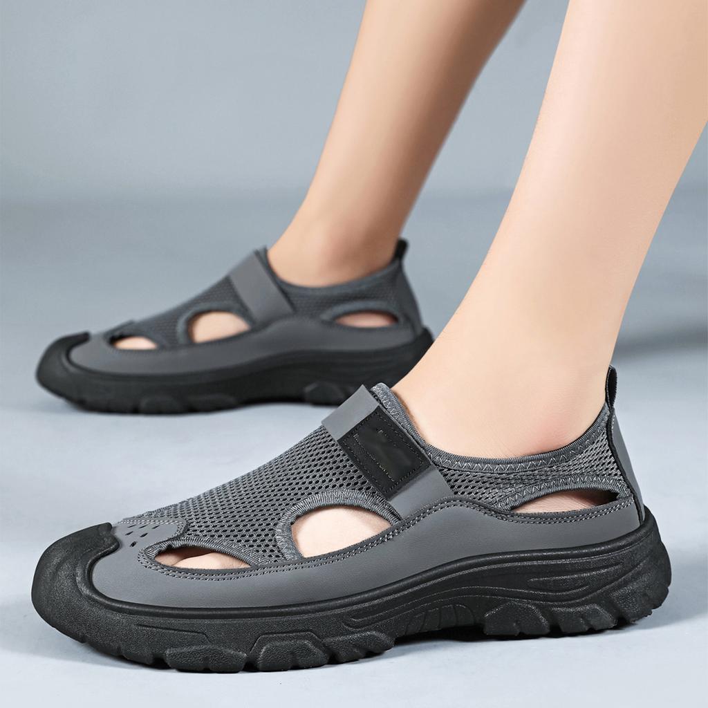 Men's Breathable Mesh Outdoor Water Hiking Sandals Lightweight Closed Toe Sport Shoes for Walking Trekking Fishing Camping