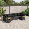 VidaXL Garden Lounge Set with Cushions 7 Pcs, Patio Sofas, Patio Furniture Set, Outdoor Furniture, Black 3227105