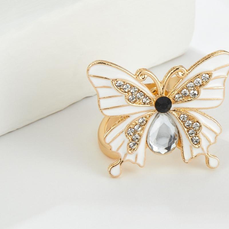 

Three-dimensional Butterfly Scarf Buckle Women s Alloy Three-ring Buckle Versatile Clothes Scarf Decorative Fixing Buckles білий