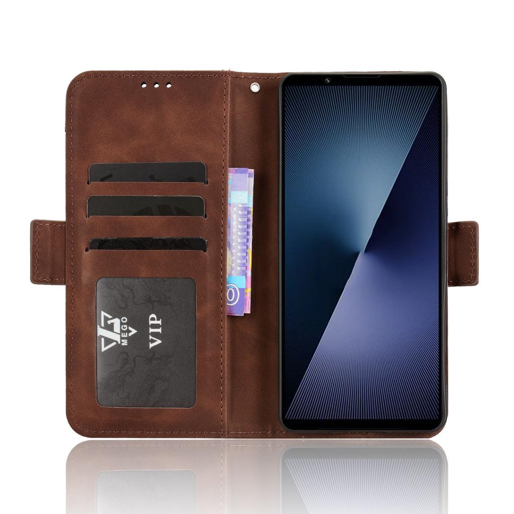 For Sony Xperia 1 VII Leather Case Phone Wallet Cover with Multiple Card Slots