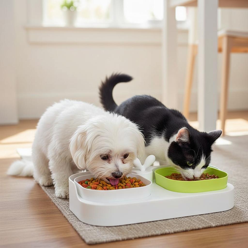 Double Pet Bowls Set for Dogs - Durable Non-Slip Food Water Feeder Dish Pet Supplies