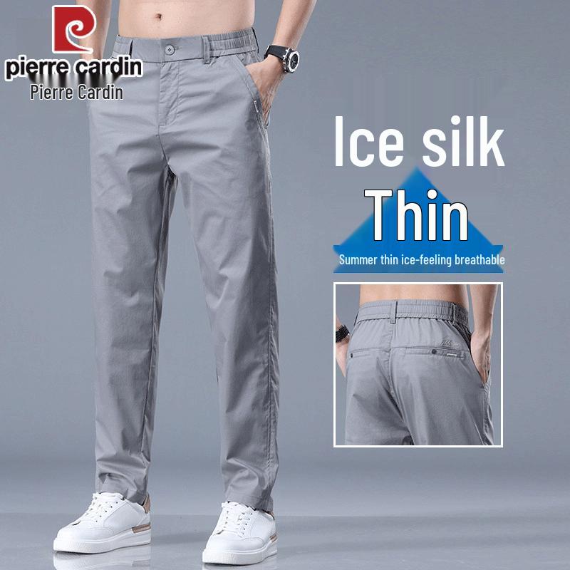 Pierre Cardin Men s Summer Ice Silk Straight Casual Pants 28
