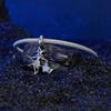 Witch on a broomstick with a glow-in-the-dark star silver pendant, 925 silver beads