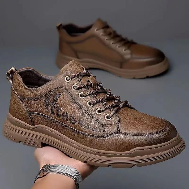 Primavera e Outono Luxo Masculino Casual Sapatos de Couro Negócios Escritório Oxford Sapatos Antiderrapante Resistente ao Desgaste Tênis de Corrida