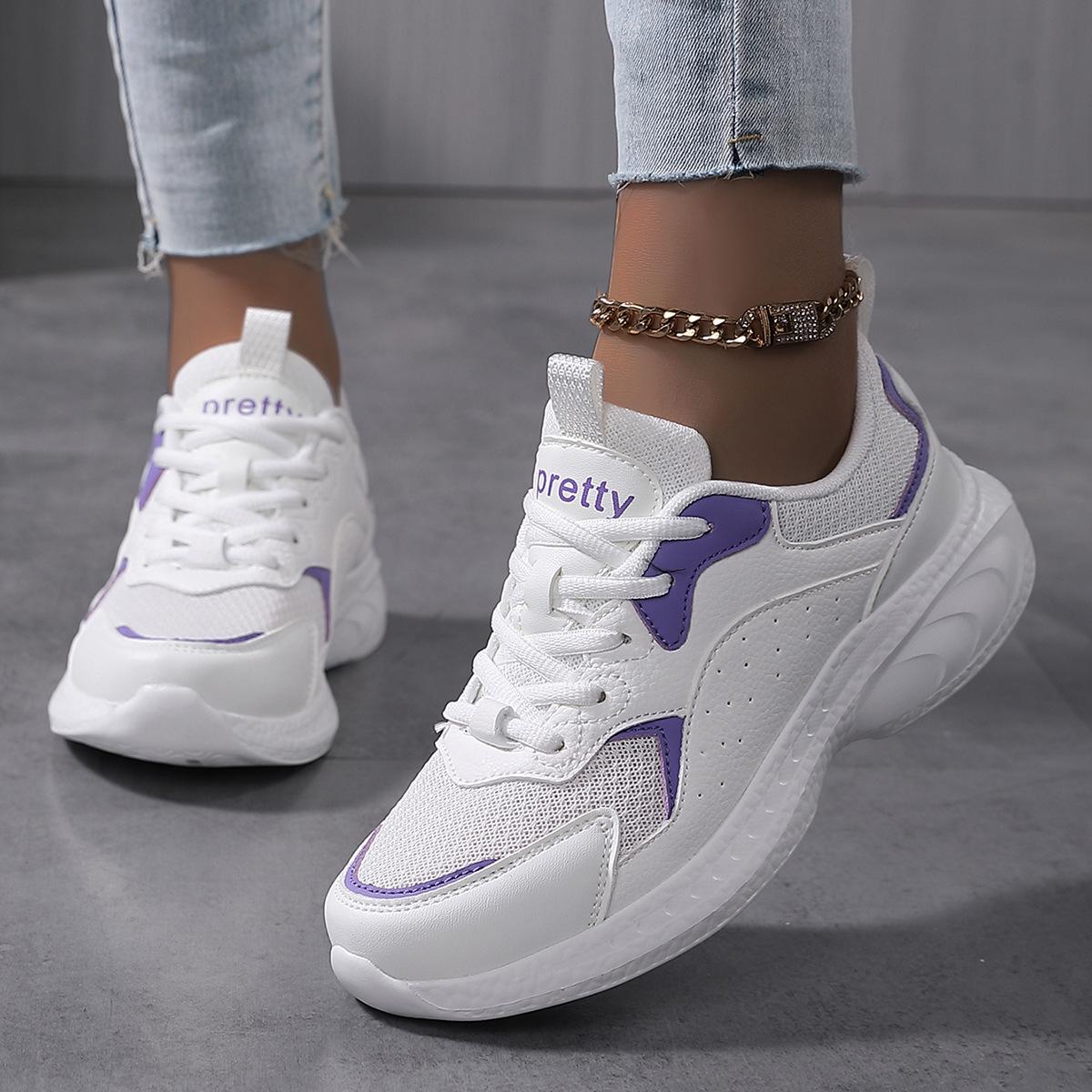 Осенняя спортивная обувь женская универсальная студенческая обувь для бега женская белая — фото 4