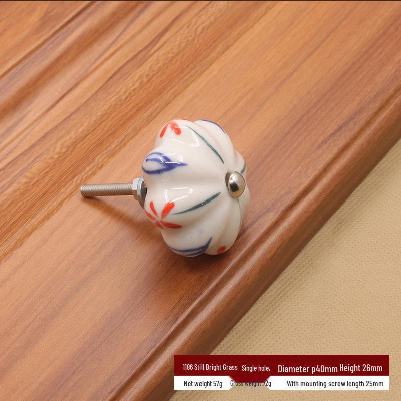 Modern Simple Ceramic Pumpkin Handle for Wardrobes and Drawers