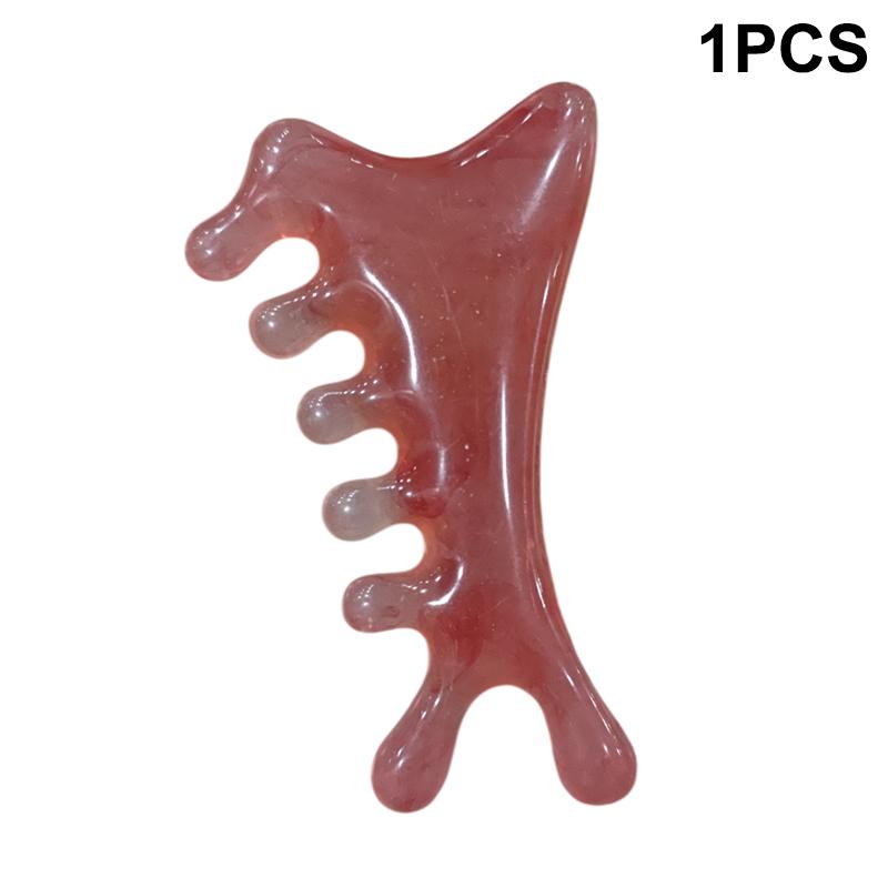 Multifunctional Head Meridian Massage Comb Resin Five Wide Tooth Comb Facial Scraping Plate 4In1 Eye Shoulder Neck Scraping