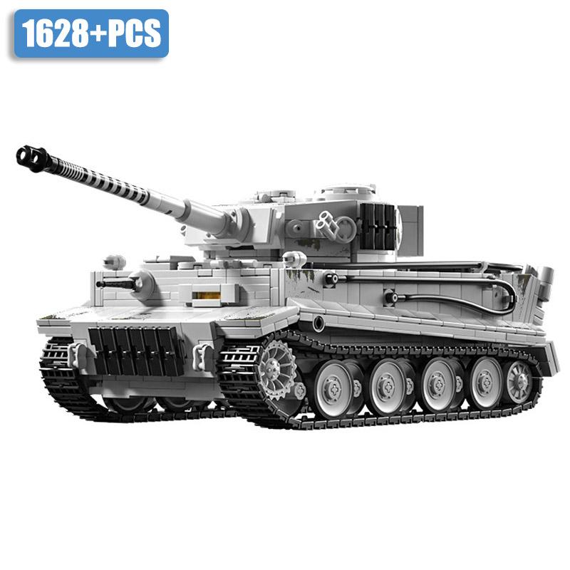 WW2 Militär 1/28 Maßstab Franz Staudegger Tiger Schwerer Panzer Bausteine Set Krieg Weltkrieg 2 Tiger Panzer Modell Spielzeug Für Jungen Geschenke