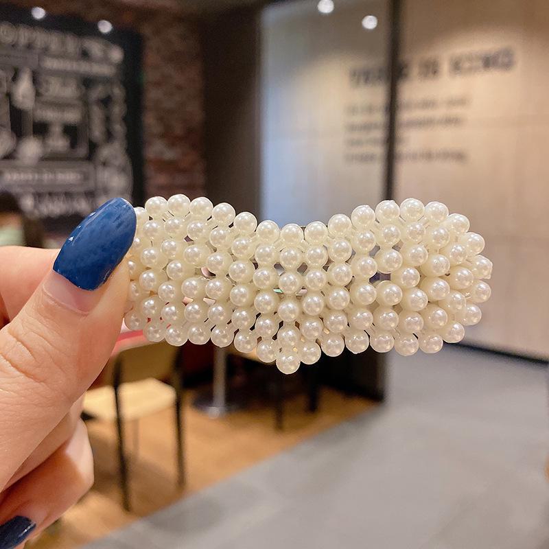 Korean Rhinestone Pearl Hairpin for Women: Elegant Side Clip for Bangs