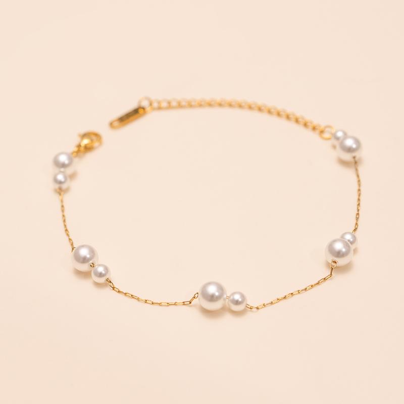 Coliere cu Perle din Oțel Inoxidabil 316L Brățări Foxanry Delicat Simplu Impermeabil Nuntă Mireasă Bijuterii Cadouri EL0080