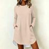 Women's Casual Long Sleeve Round Neck Dress for Everyday Wear