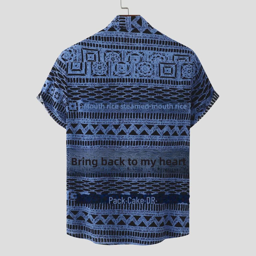 Men's Ethnic-Style Floral Short-Sleeved Shirt - 2024 Summer Collection, Plus Sizes Available