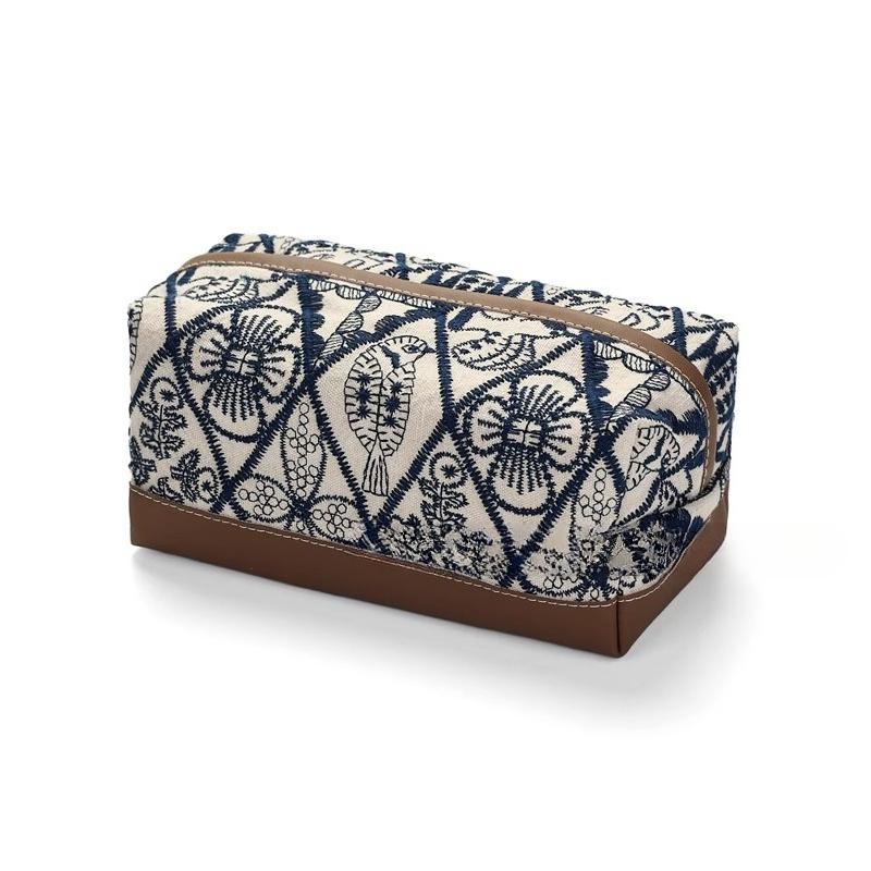 

Tissue Box Dining Table Napkin Box Embroidered Storage Box Simple Large Capacity Napkin Holder Storage Bag Kitchen Organizers белый
