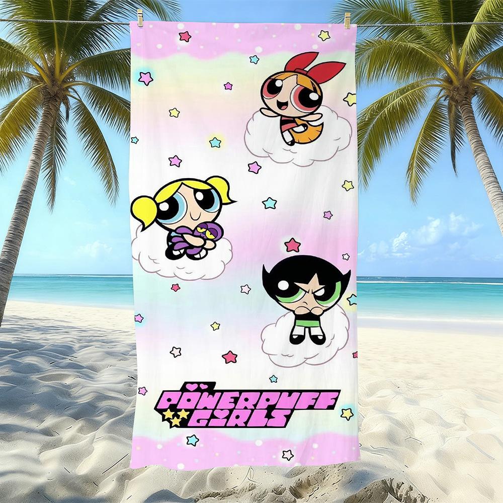 Cartoon Flying Little Policewoman Microfiber Beach Towel Quick-Drying Water-Absorbing Children'S Swimming Bath Towel Travel Portable Large Ruler