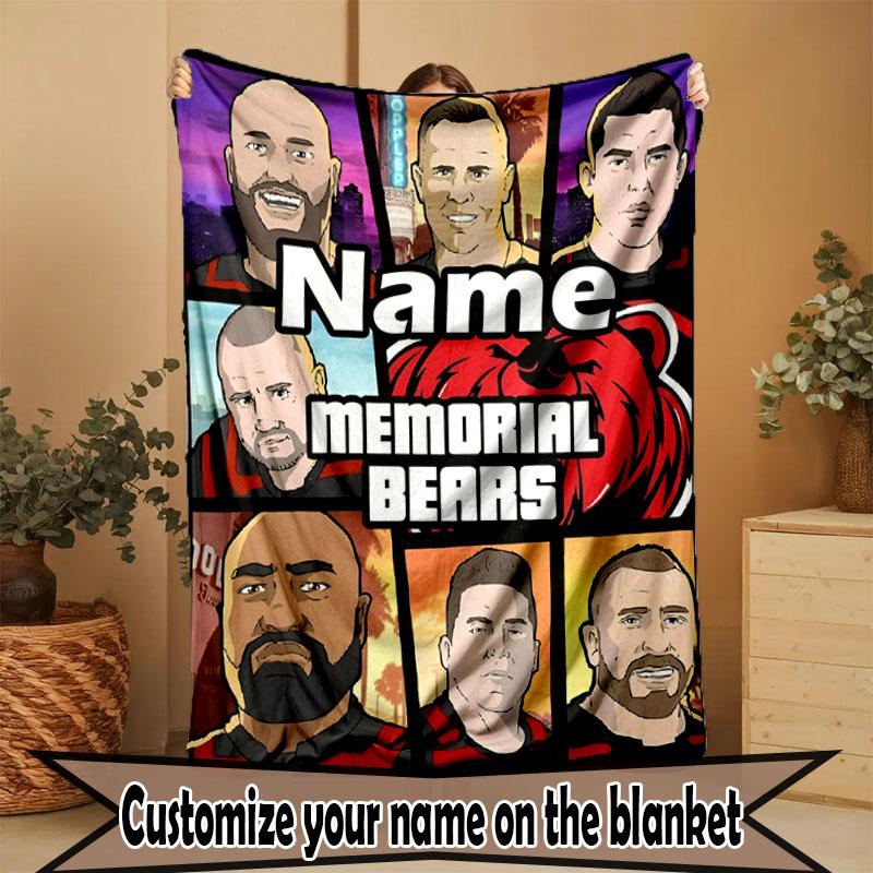 Custom Name Personalized North Sydney Bears Print Blanket, Home Decor, Bedroom, Sofa, Camping, Couch, Gifts for Birthday Christmas