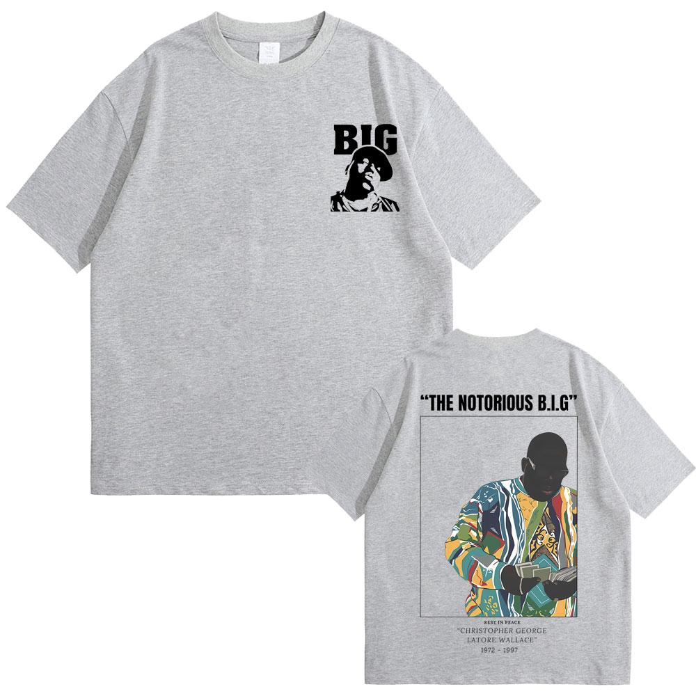 Vintage Tričko The Notorious Big Grafické tričko Biggie Smalls Pánské Dámské Módní Hip Hop Trička Pánské Bavlněné Oversized Tričko