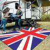 British Flag Pattern Outdoor - 800g/m² High Quality Crystal Velvet Mat for Patio,Balcony,Camping,and Picnic - All-Season Durable Deck Mat Fo