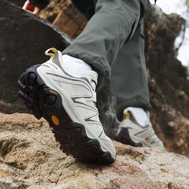 Hiking Shoes Men Shoes Soft Low-top Comfortable Anti-slip Lightweight Outdoor Flat Breathable Casual Running Shoes Men