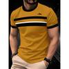 The Mountaintop Displays a Charming Men's Round Neck Short Sleeved T-shirt with Golden Digital Print