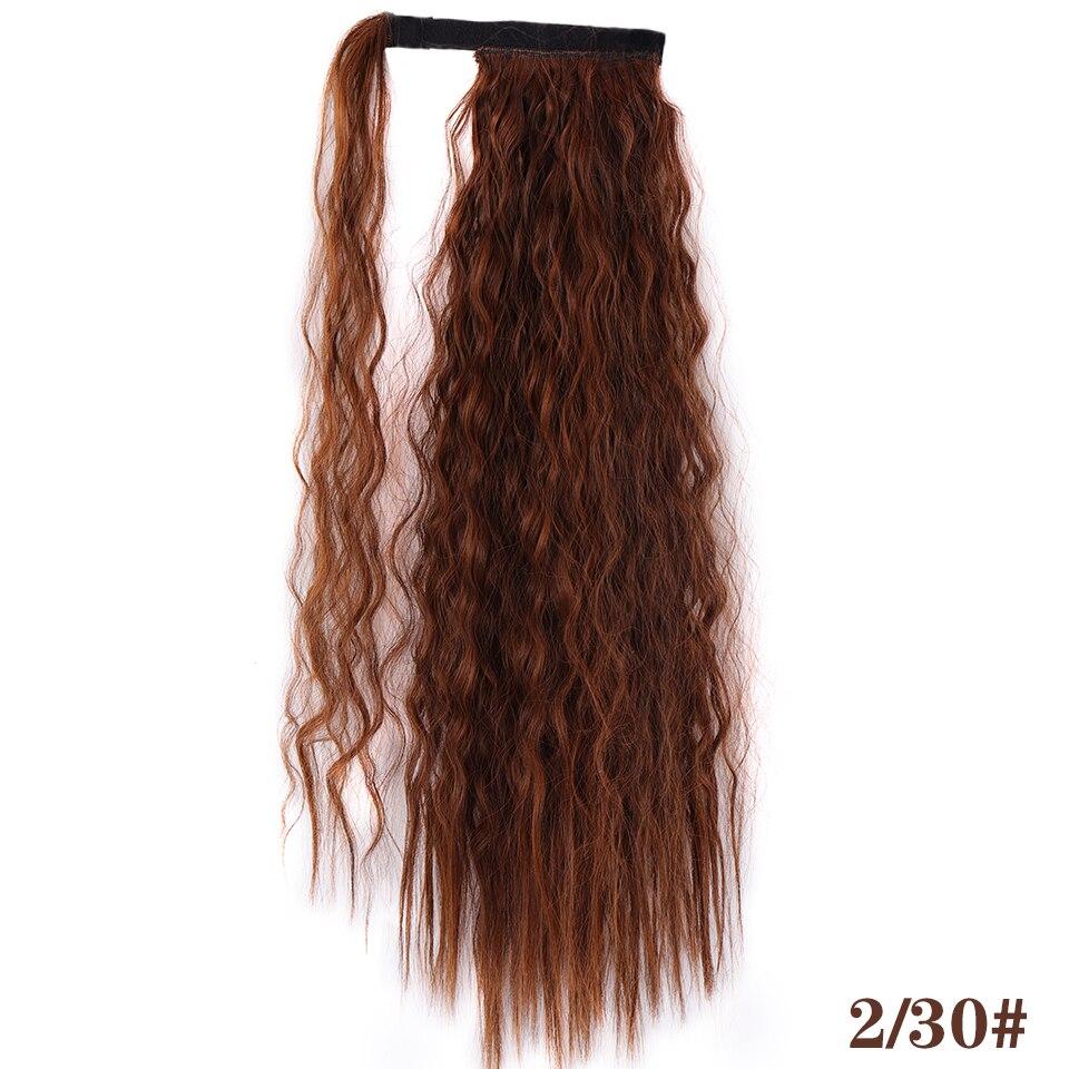 LUPU Synthetic Long Corn Perm Ponytail Hair Extension Clip In Hairpiece For Women Wrap Around Magic Paste Ponytail Extensions