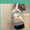 Fashionable Color Blocked Letter Printed Strap Decoration Student Backpacks For Middle And High School Students