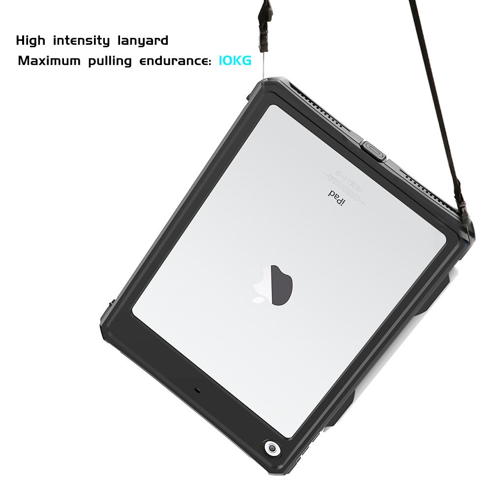 IP68 Waterproof Case Cover for Apple iPad 7 8 9 10.2" with Screen Protector Pencil Holder Water Resistant Kickstand Case w/Strap