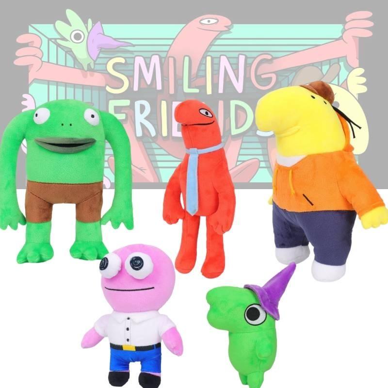 Smiling Friends Mr. Frog Plush Toy Gift 125g 25cm Green Sausage Mouth