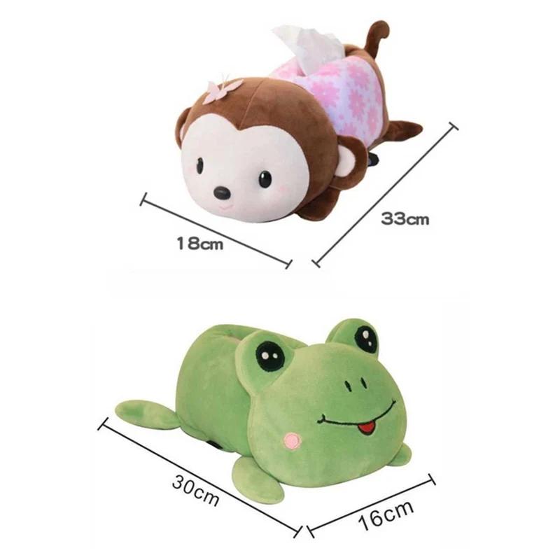 Car Armrest Box Cartoon Tissue Box Household Cute Animal Ornaments Drawer Box Car Decoration Accessories Tissue Boxes