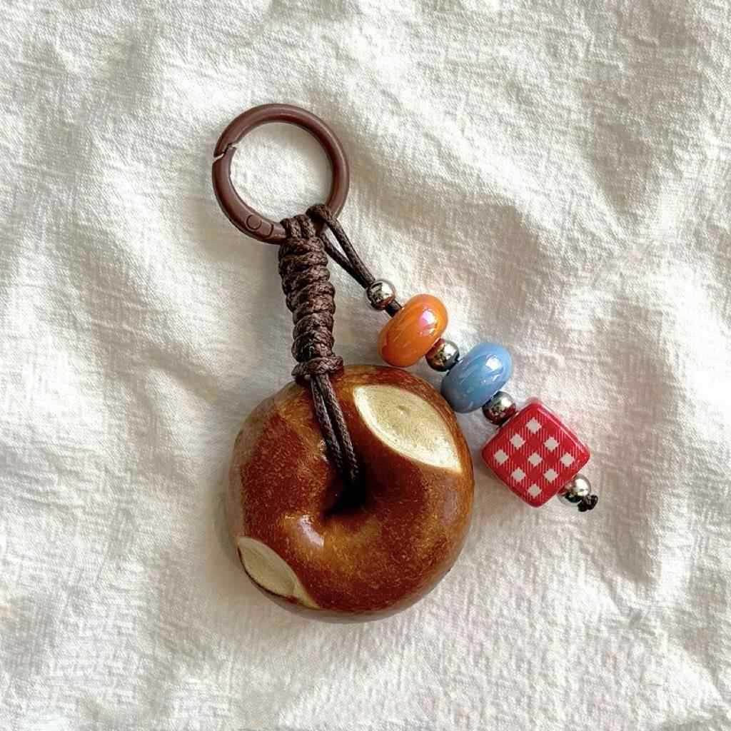 Simulation Pretzel Bread Beaded Woven Rope Charm Creative Phone Lanyard Camera Bag Pendant Accessory Bag Charm