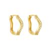 Mariasz Minimalist 6/8/10mm Classic Tiny CZ Irregular Wave Hoop Earrings Stackable Gold Earrings for Women Huggie Jewelry