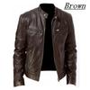 High Quality Autumn Winter Fashion Men's Stand Collar Leather Jacket Motorcycle Long Sleeve Jacket Coat Club Bomber Jacket Plus Size Jacket
