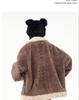 2024 Y2K Lamb Wool & Leather Mid-Length Plush Duffle Coat for Women
