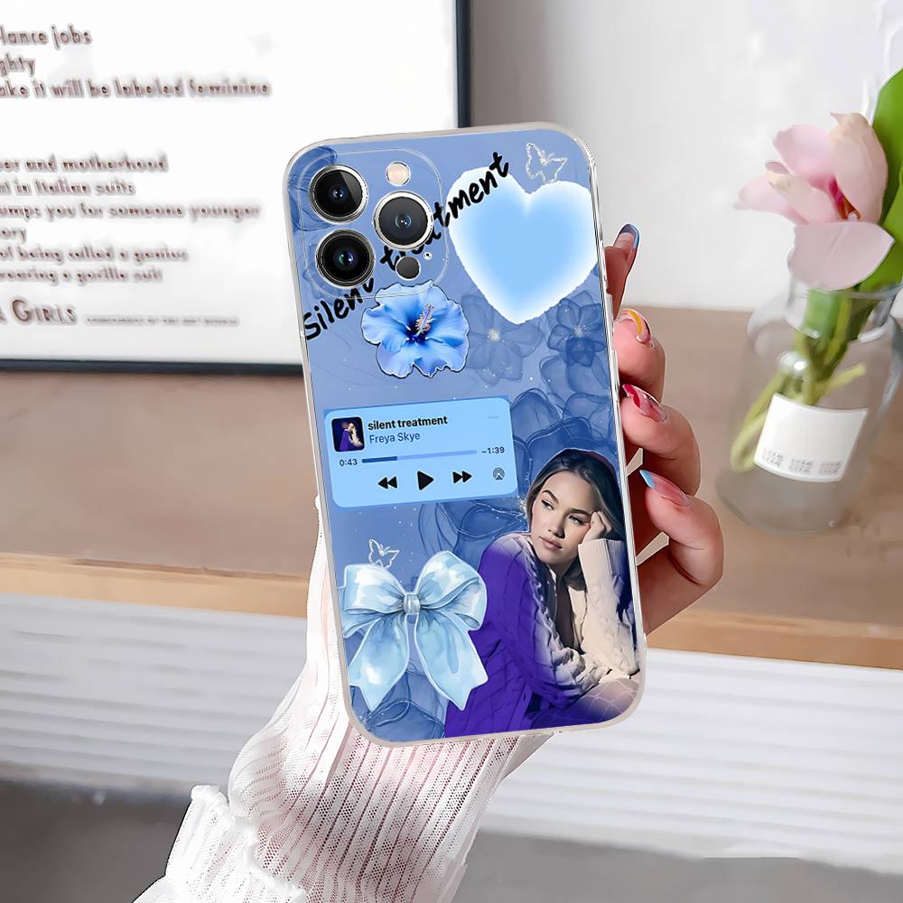 Singer F-Freya Skye TPU Silikon Hülle Für IPhone 11 12 13 14 15 16 17 Pro Max Stoßfest Klare Rückseite