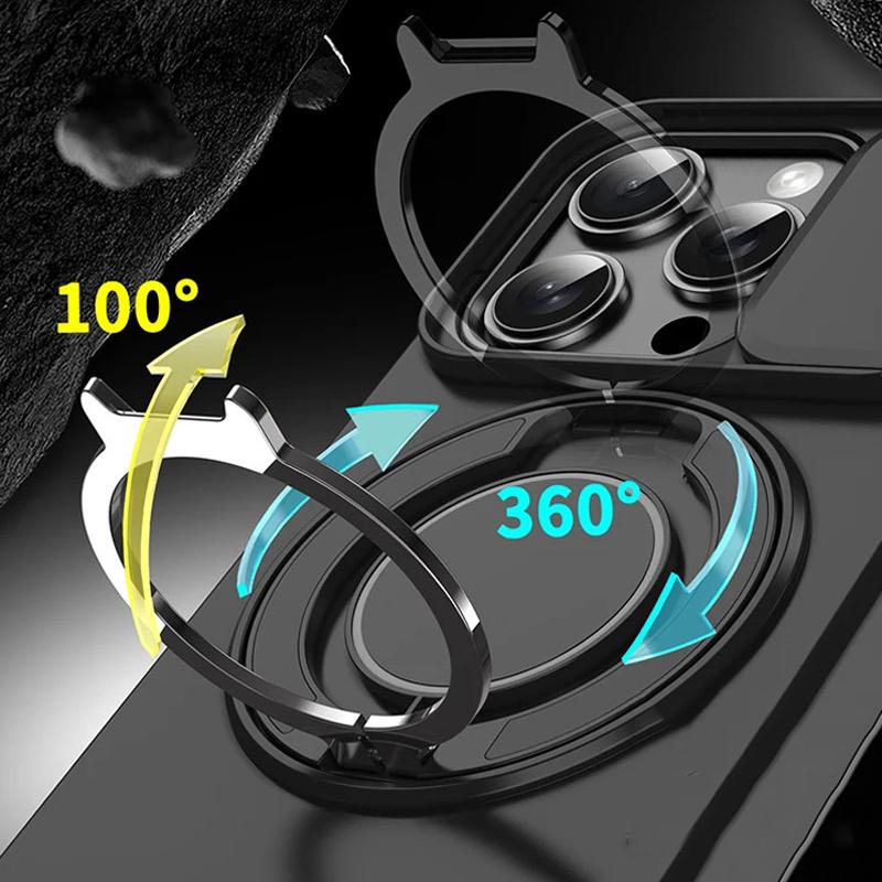 Shockproof Heavy Hard Case with Stand for iPhone 16 Pro Max 15 Pro Max 14 Pro Max