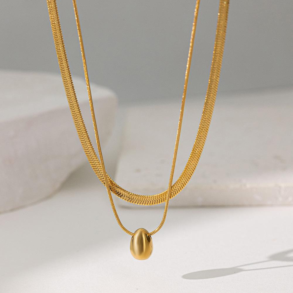 Dwuwarstwowy naszyjnik z kroplą wody, gorąco sprzedający się nowy produkt, wielowarstwowy naszyjnik, prosty styl naszyjnika