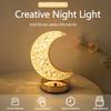 Moon Desk Lamp, Touch Controlled Three Color Gift Desk Lamp, Bedroom Bedside Decorative Atmosphere Desk Lamp