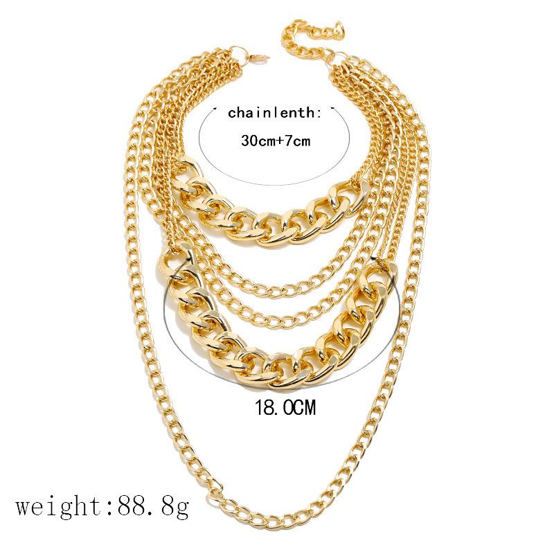 Colier Punk Hip-Hop Exagerat cu Ciucuri Multi-Strat pentru Femei