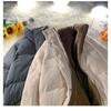 Corduroy Jacket with Lamb Wool on Both Sides, Women's Winter Loose and Thick Cotton Coat with Added Velvet