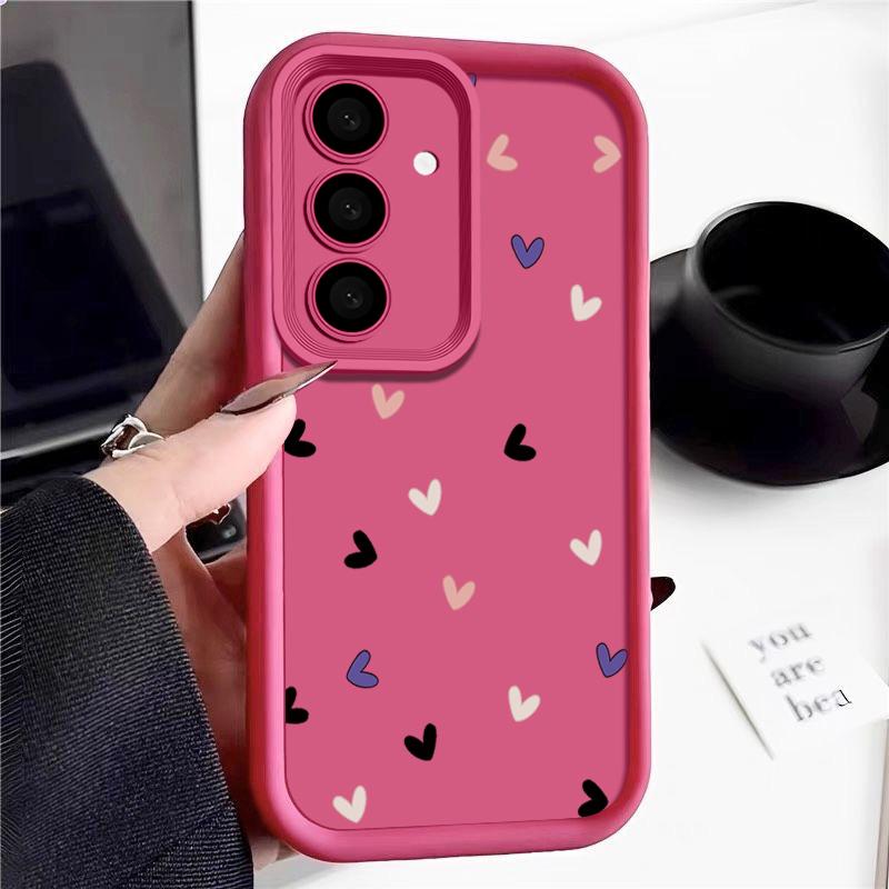 Little Love Hearts Pattern Mykt Silikon Telefondeksel For Samsung S25 S24 FE S23 S22 Ultra S21 A55 A54 A34 A35 A15 A14 Støtsikkert objektivbeskyttelsesveske